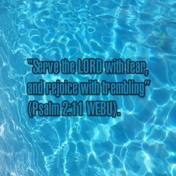 Serve the LORD with fear, and rejoice with trembling (Psalm 2:11 WEBU).