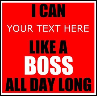 I Can (Your Text) Like A Boss All Day Long.