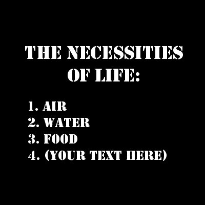The Necessities Of Life: (Your Text).