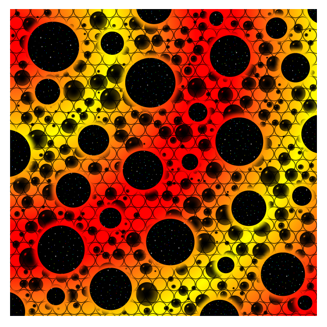 Space Bubble Spots Red/Yellow design.